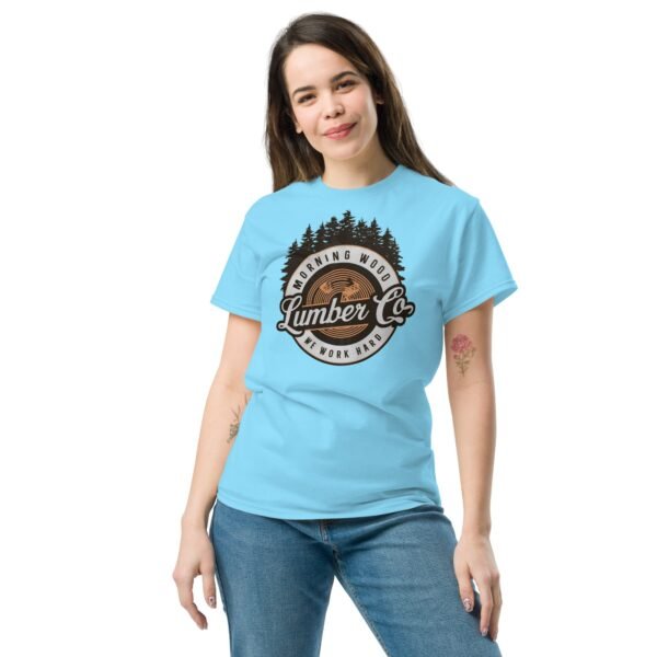 Morning Wood Lumber Co We Work Hard Funny T-shirt For Him - Image 3