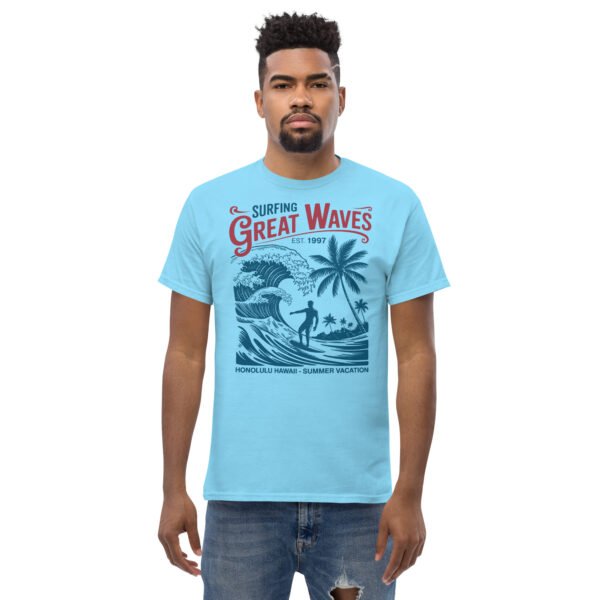 Surfing Great Waves Honolulu Hawaii T-shirt - Image 3