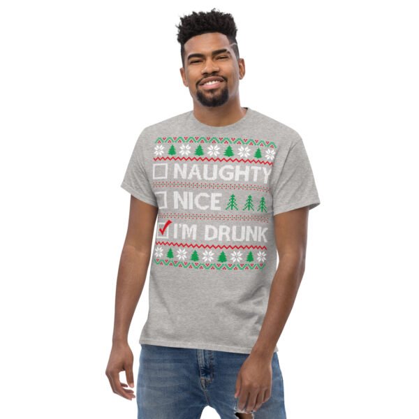 Naughty Nice Or Drunk Funny Christmas T-shirts - Image 2