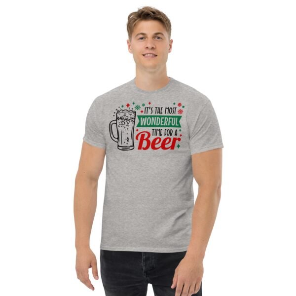 Christmas T-shirt Men’s It’s The Most Wonderful Time For A Beer - Image 2