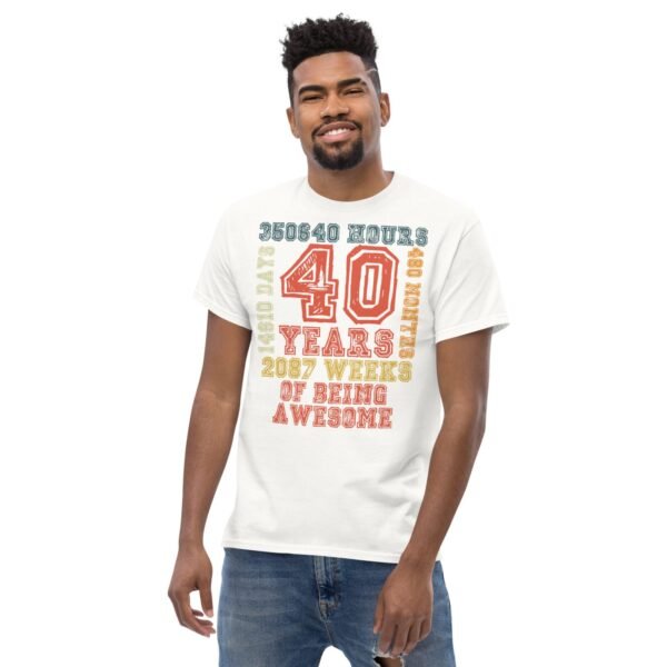 40th Birthday T Shirt 40 Years Of Being Awesome Gift T-shirt - Image 4