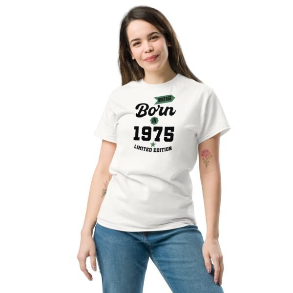 Vintage Born In 1975 Limited Edition T-shirt 50th Birthday Tee - Image 2