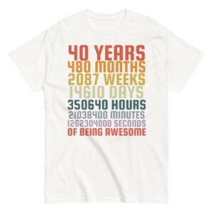 40th Birthday T Shirts 40 Years Of Being Awesome Gift T-shirts