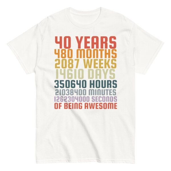 40th Birthday T Shirts 40 Years Of Being Awesome Gift T-shirts