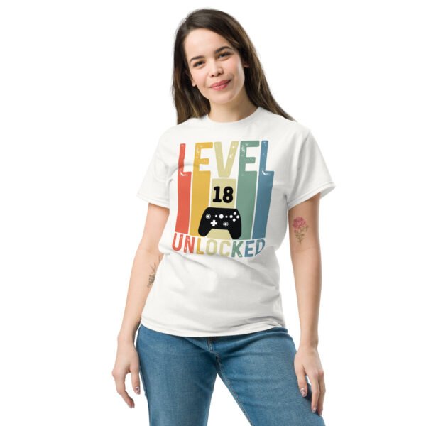 Level 18 Unlocked – 18th Birthday T-shirts for Gamers - Image 2