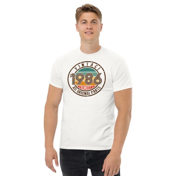 Vintage 1986 All Original Parts T-shirt 86 Birthday Tee - Image 4