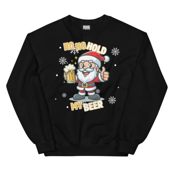 Ho Ho Hold My Beer Santa Christmas Jumper Sweatshirt - Image 2