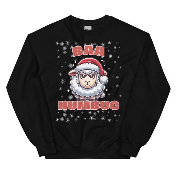 Baa Humbug Christmas Jumper Day Funny Christmas Sweatshirt - Image 2