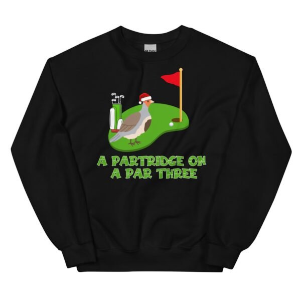 Funny Golf Christmas Jumper Day Sweatshirt Partridge Par 3 - Image 2