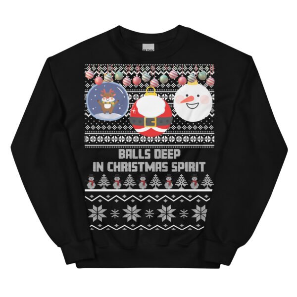 Balls Deep In Christmas Spirit Christmas Jumper - Image 4