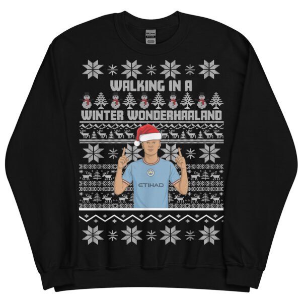 Erling Haaland Christmas Jumper Walking in a Winter Wonderhaaland - Image 4