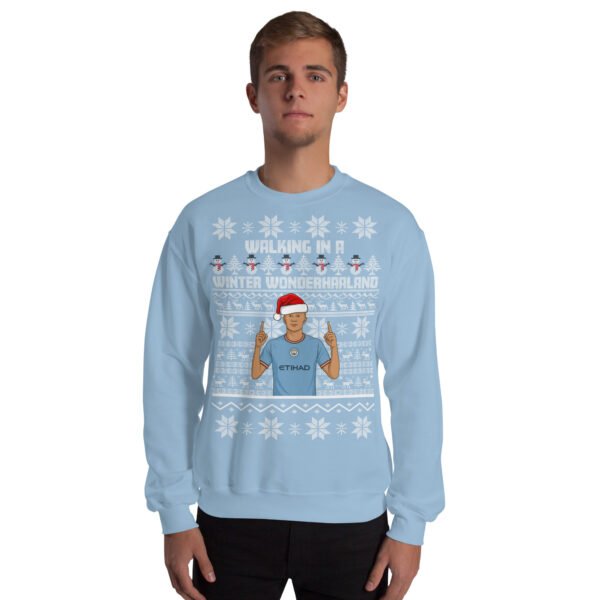Erling Haaland Christmas Jumper Walking in a Winter Wonderhaaland - Image 2