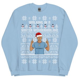 Erling Haaland Christmas Jumper Walking in a Winter Wonderhaaland