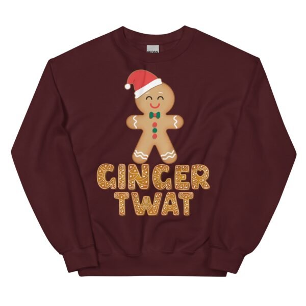 Ginger Twat Christmas Jumper Sweatshirt Gingerbread Man - Image 4