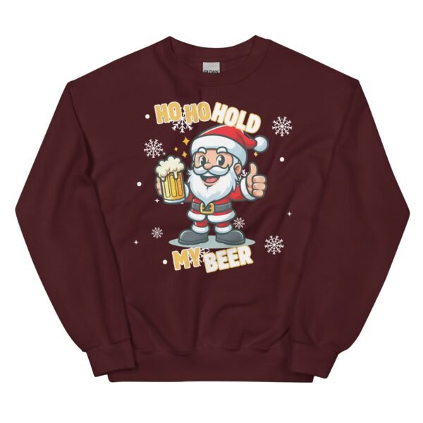 Ho Ho Hold My Beer Santa Christmas Jumper Sweatshirt - Image 4