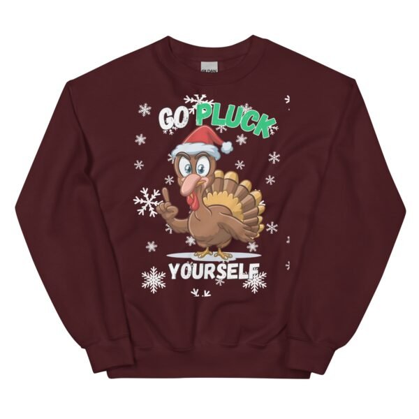 Go Pluck Yourself Funny Turkey Christmas Jumper Day Sweatshirt - Image 4