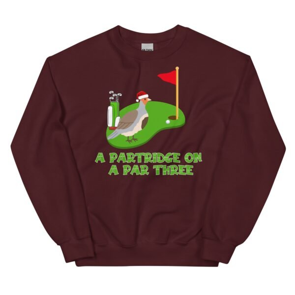 Funny Golf Christmas Jumper Day Sweatshirt Partridge Par 3 - Image 4