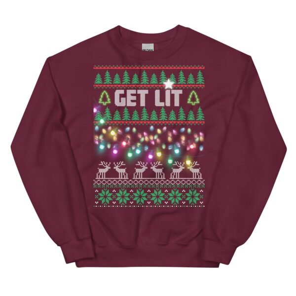 Get Lit Christmas Jumper Funny Festive Sweatshirt - Image 3