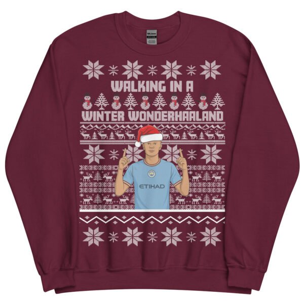Erling Haaland Christmas Jumper Walking in a Winter Wonderhaaland - Image 6