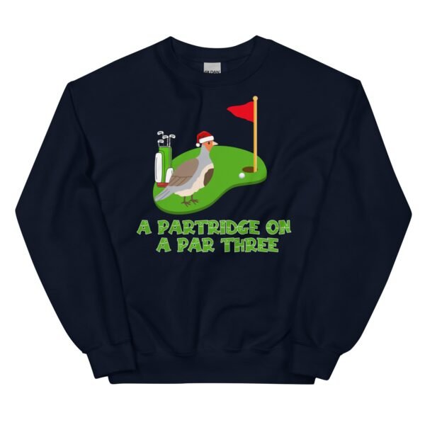 Funny Golf Christmas Jumper Day Sweatshirt Partridge Par 3 - Image 3