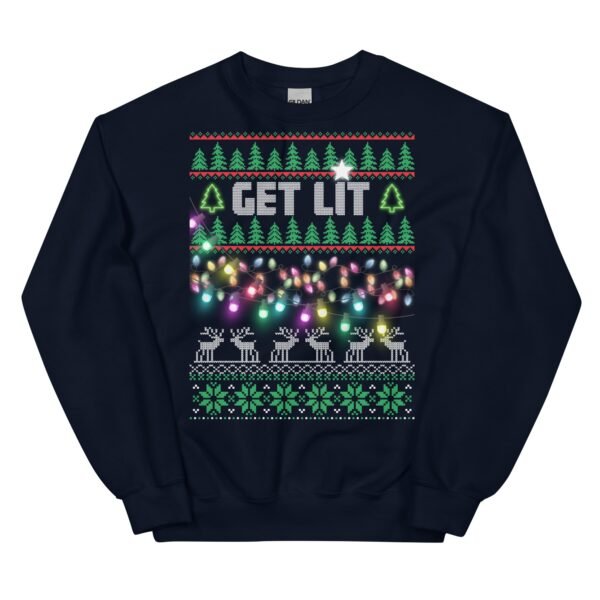 Get Lit Christmas Jumper Funny Festive Sweatshirt - Image 2