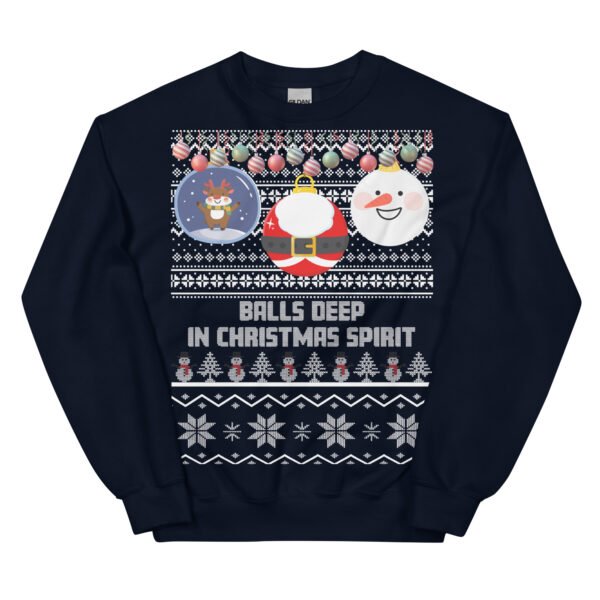 Balls Deep In Christmas Spirit Christmas Jumper - Image 5