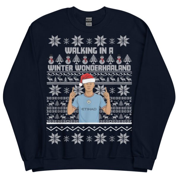 Erling Haaland Christmas Jumper Walking in a Winter Wonderhaaland - Image 5
