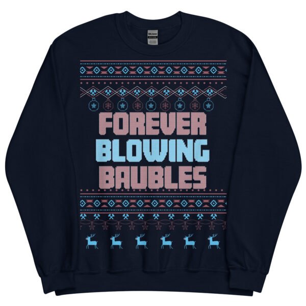 Forever Blowing Baubles West Ham Christmas Jumper Sweatshirt - Image 5