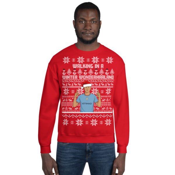 Erling Haaland Christmas Jumper Walking in a Winter Wonderhaaland - Image 3