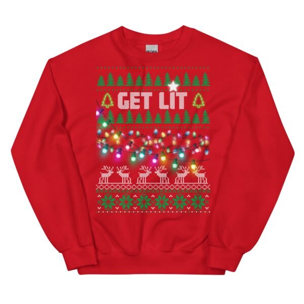 Get Lit Christmas Jumper Funny Festive Sweatshirt - Image 4