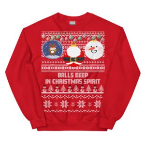 Balls Deep In Christmas Spirit Christmas Jumper