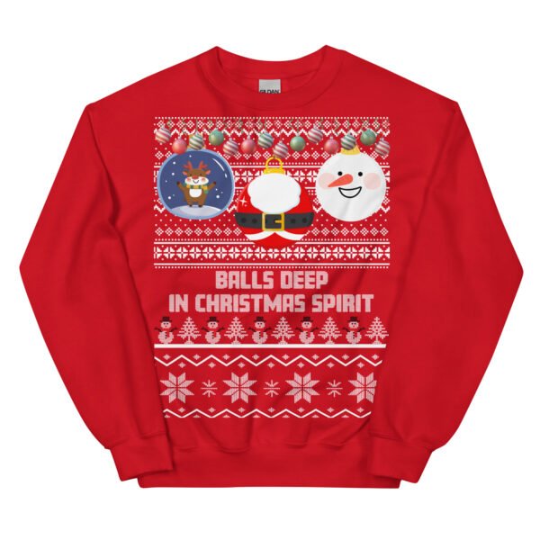 Balls Deep In Christmas Spirit Christmas Jumper
