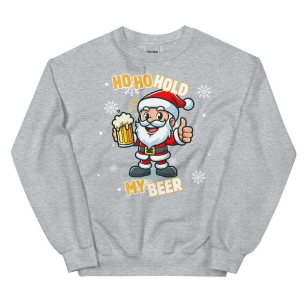 Ho Ho Hold My Beer Santa Christmas Jumper Sweatshirt - Image 7