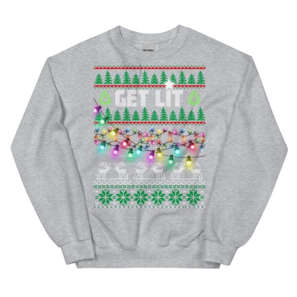Get Lit Christmas Jumper Funny Festive Sweatshirt - Image 8
