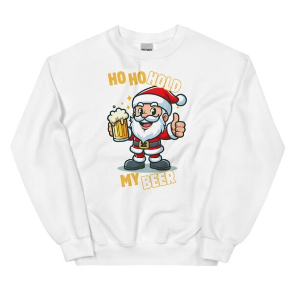Ho Ho Hold My Beer Santa Christmas Jumper Sweatshirt - Image 9