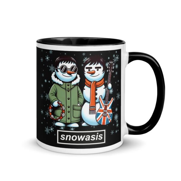 Snowasis Christmas Mug Oasis Liam & Noel Gallagher Snowman - Image 2
