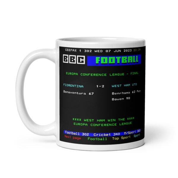 West Ham Europa Conference League Ceefax Teletext Mug