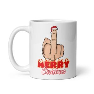 Middle Finger Merry Christmas Mug Rude Christmas Mug