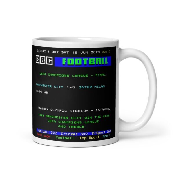 Ceefax Mug 2023 UEFA Champions League Manchester City Inter - Image 2