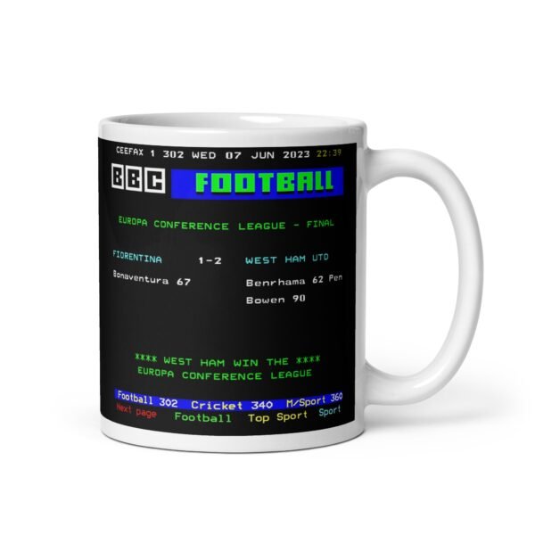 West Ham Europa Conference League Ceefax Teletext Mug - Image 2