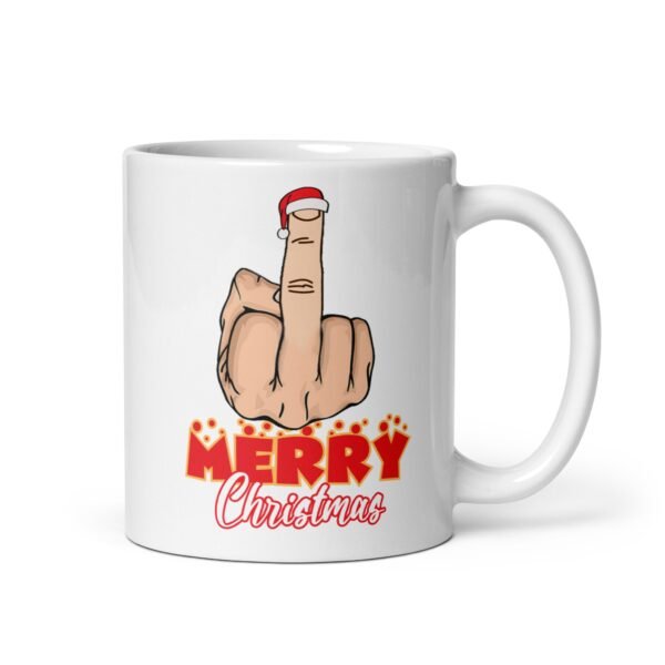 Middle Finger Merry Christmas Mug Rude Christmas Mug - Image 2
