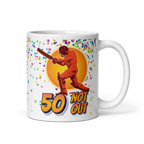 50 Not Out Cricket Mug 50th Birthday Gift - Image 2