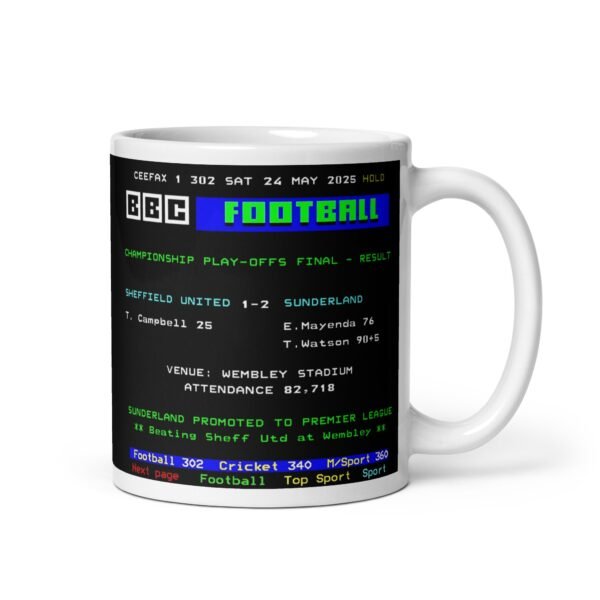 Sunderland Play Off Final Winners Ceefax Mug 2025 - Image 2