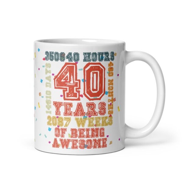 40 Years Of Being Awesome Mug 40th Birthday Gift Mug - Image 2